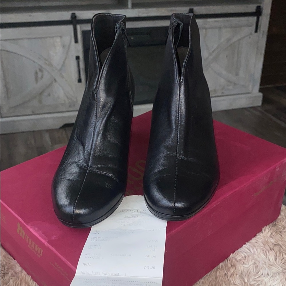 Black Leather Women's Ankle Boots